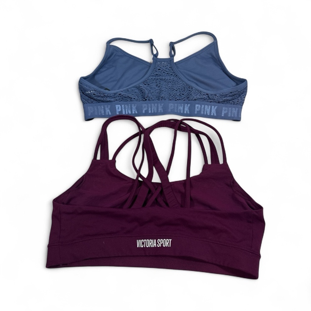 Victorias Secret Size XL Womens Burgundy & Blue Wireless Sports Bra - Picture 2 of 8